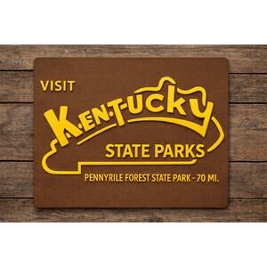Visit Kentucky State Parks Sign Pennyrile Forest Camp Hike Trail National Park